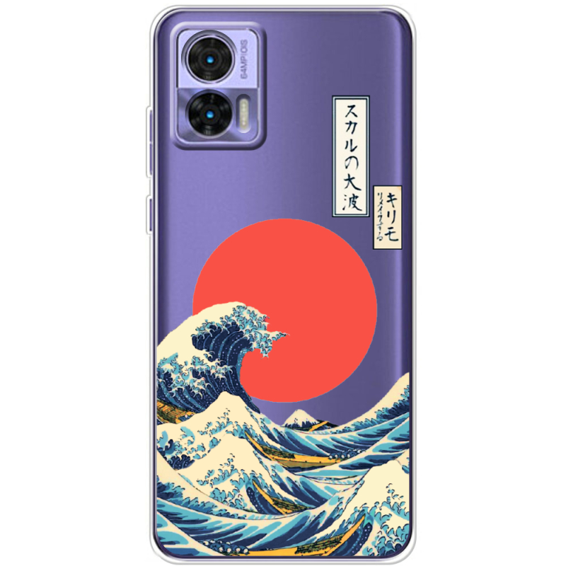 Прозрачный чехол BoxFace Motorola Edge 30 Neo Большая волна в Канагаве