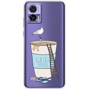 Прозрачный чехол BoxFace Motorola Edge 30 Neo Segull in Cofee Pool