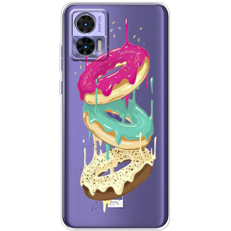 Прозрачный чехол BoxFace Motorola Edge 30 Neo Donuts