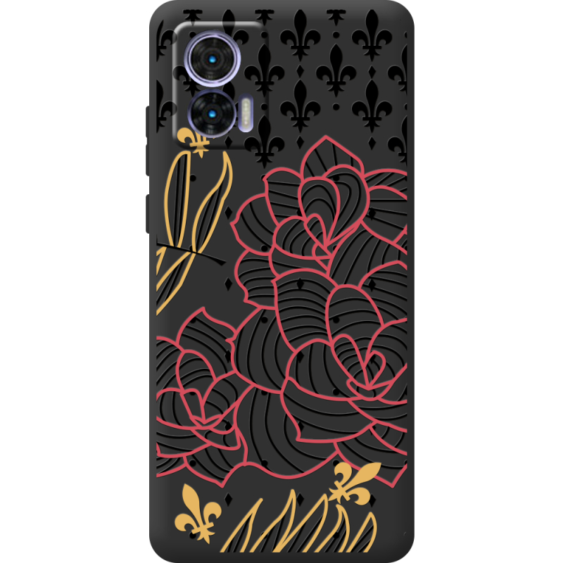 Черный чехол BoxFace Motorola Edge 30 Neo FranceFlowers