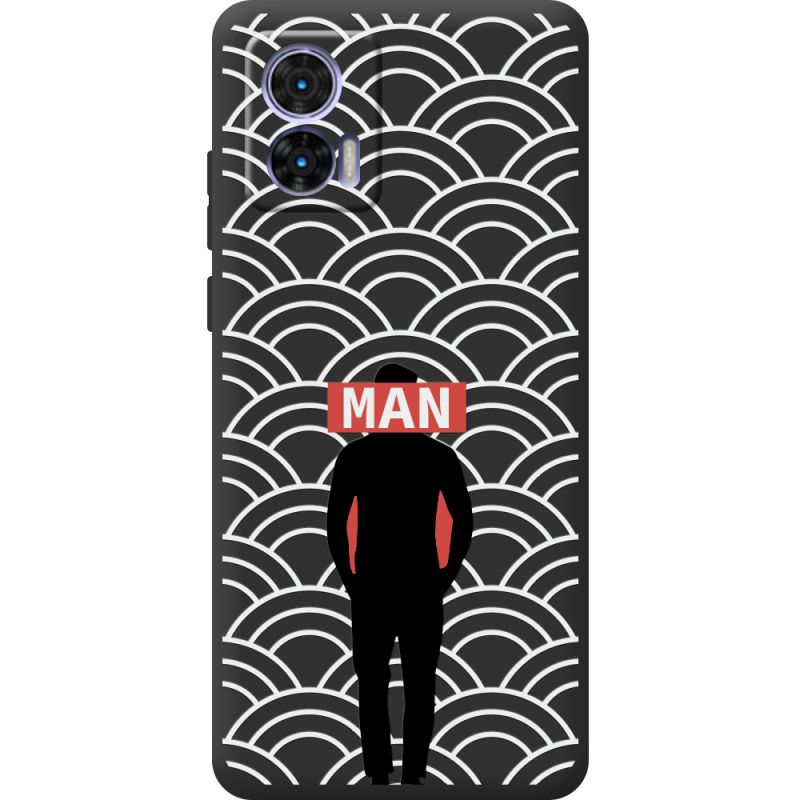 Черный чехол BoxFace Motorola Edge 30 Neo Man Pattern