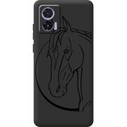 Черный чехол BoxFace Motorola Edge 30 Neo Horse