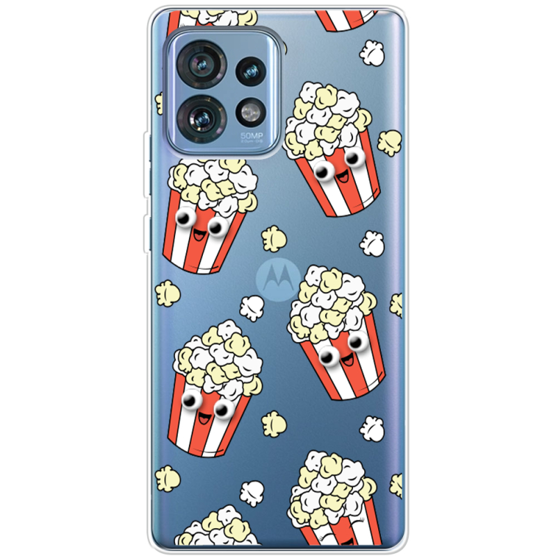 Прозрачный чехол BoxFace Motorola Edge 40 Pro с 3D-глазками Popcorn