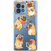 Прозрачный чехол BoxFace Motorola Edge 40 Pro с 3D-глазками Pug