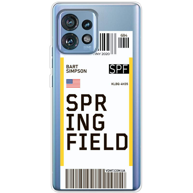 Прозрачный чехол BoxFace Motorola Edge 40 Pro Ticket Springfield