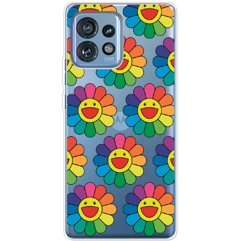 Прозрачный чехол BoxFace Motorola Edge 40 Pro Hippie Flowers