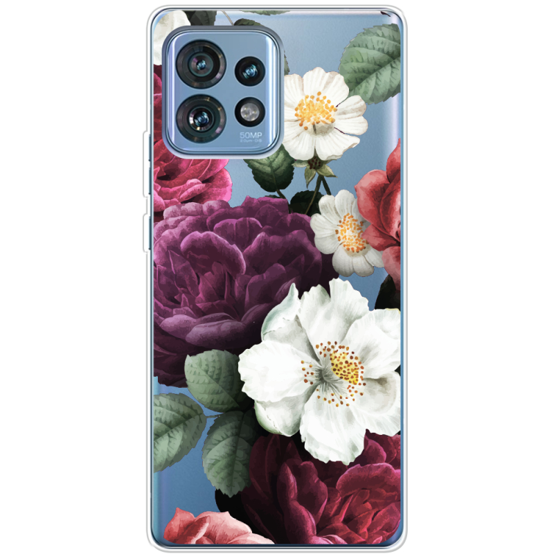 Прозрачный чехол BoxFace Motorola Edge 40 Pro Floral Dark Dreams