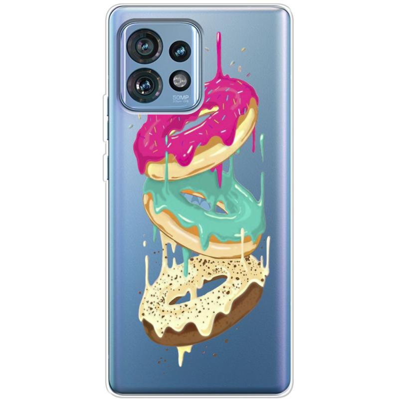 Прозрачный чехол BoxFace Motorola Edge 40 Pro Donuts