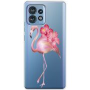 Прозрачный чехол BoxFace Motorola Edge 40 Pro Floral Flamingo