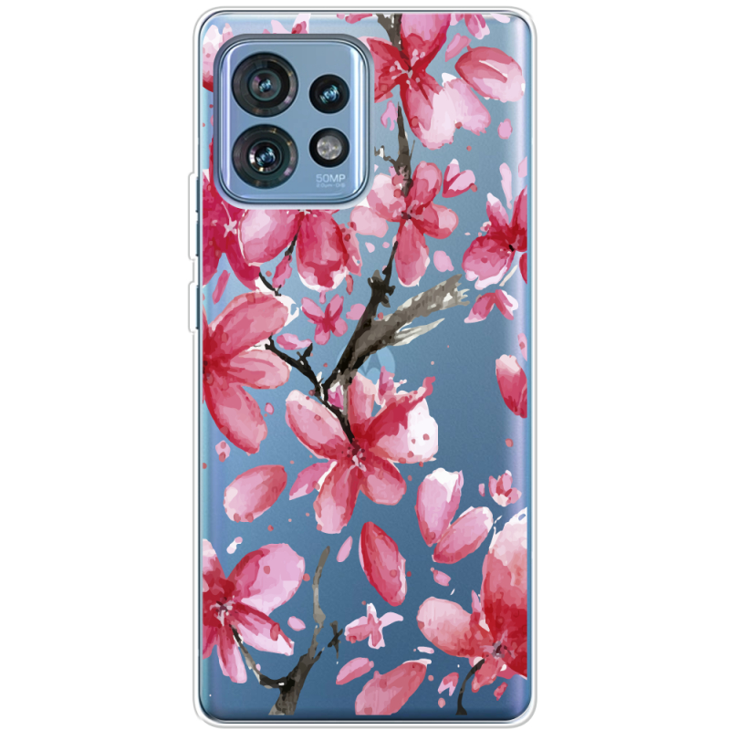 Прозрачный чехол BoxFace Motorola Edge 40 Pro Pink Magnolia