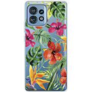 Прозрачный чехол BoxFace Motorola Edge 40 Pro Tropical Flowers