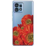 Прозрачный чехол BoxFace Motorola Edge 40 Pro Red Poppies