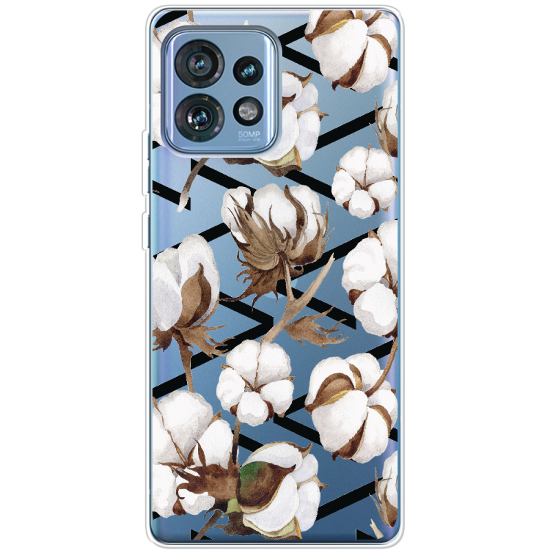 Прозрачный чехол BoxFace Motorola Edge 40 Pro Cotton flowers