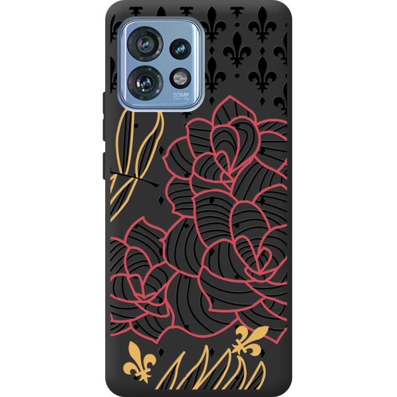 Черный чехол BoxFace Motorola Edge 40 Pro FranceFlowers