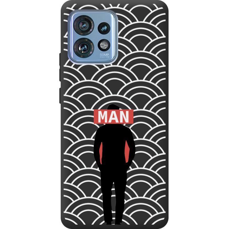 Черный чехол BoxFace Motorola Edge 40 Pro Man Pattern