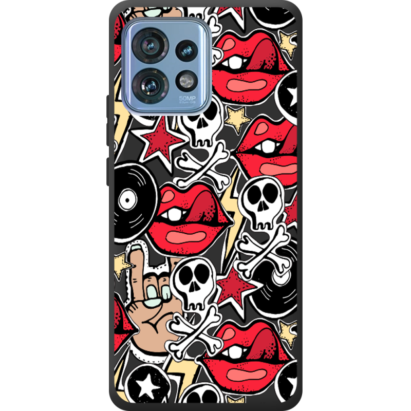 Черный чехол BoxFace Motorola Edge 40 Pro Rock Graffiti