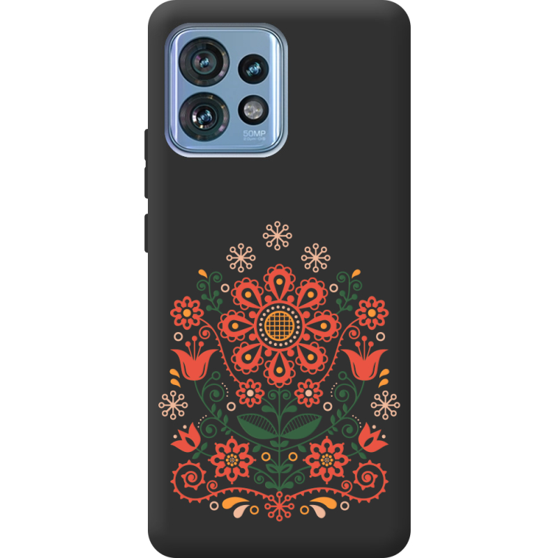 Черный чехол BoxFace Motorola Edge 40 Pro Ukrainian Ornament