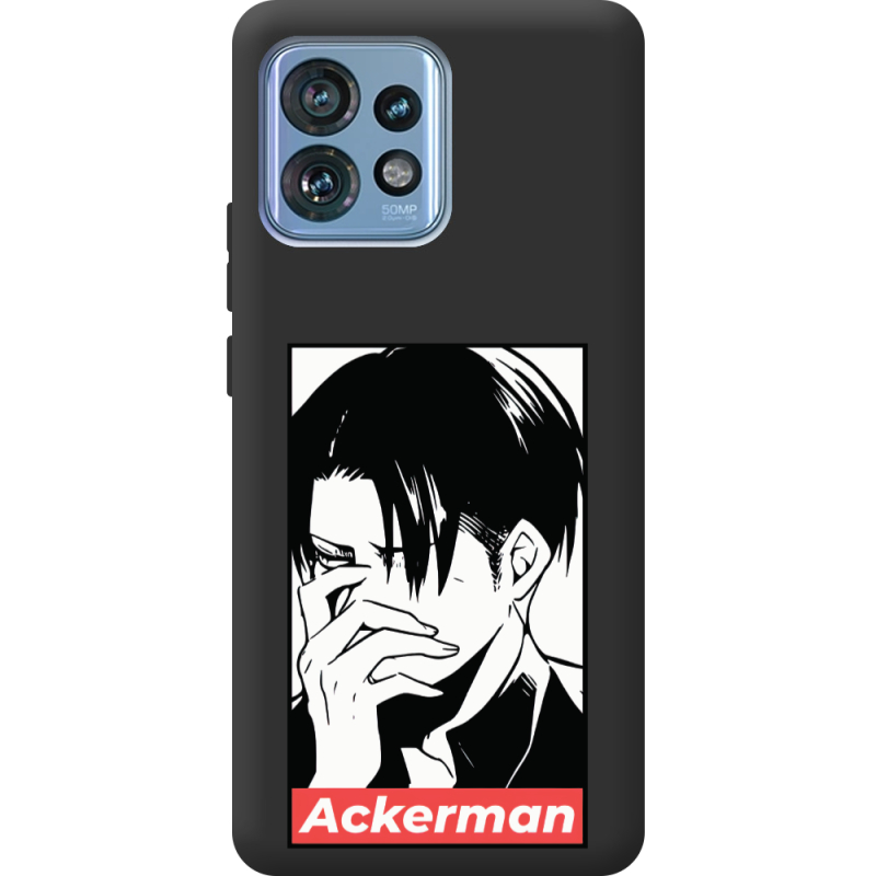 Черный чехол BoxFace Motorola Edge 40 Pro Attack On Titan - Ackerman