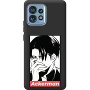 Черный чехол BoxFace Motorola Edge 40 Pro Attack On Titan - Ackerman