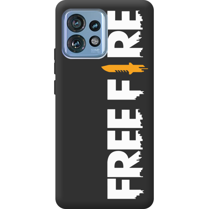 Черный чехол BoxFace Motorola Edge 40 Pro Free Fire White Logo