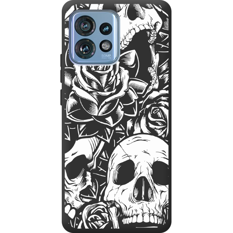 Черный чехол BoxFace Motorola Edge 40 Pro Skull and Roses