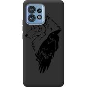Черный чехол BoxFace Motorola Edge 40 Pro Wolf and Raven