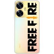 Прозрачный чехол BoxFace Realme C55 Free Fire Black Logo