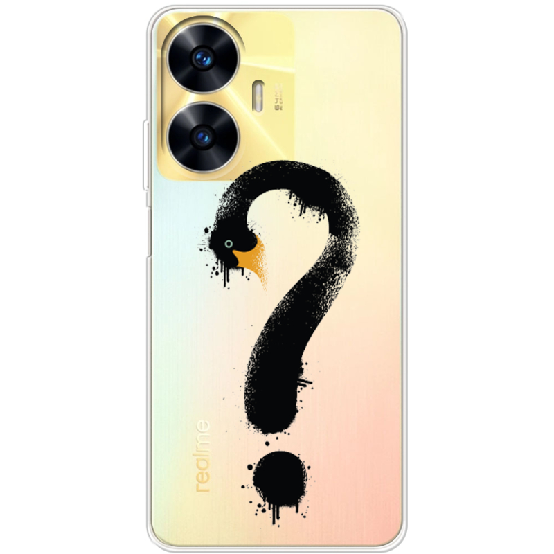 Прозрачный чехол BoxFace Realme C55 Swan question