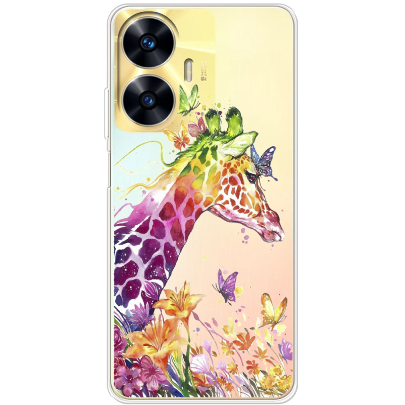 Прозрачный чехол BoxFace Realme C55 Colorful Giraffe
