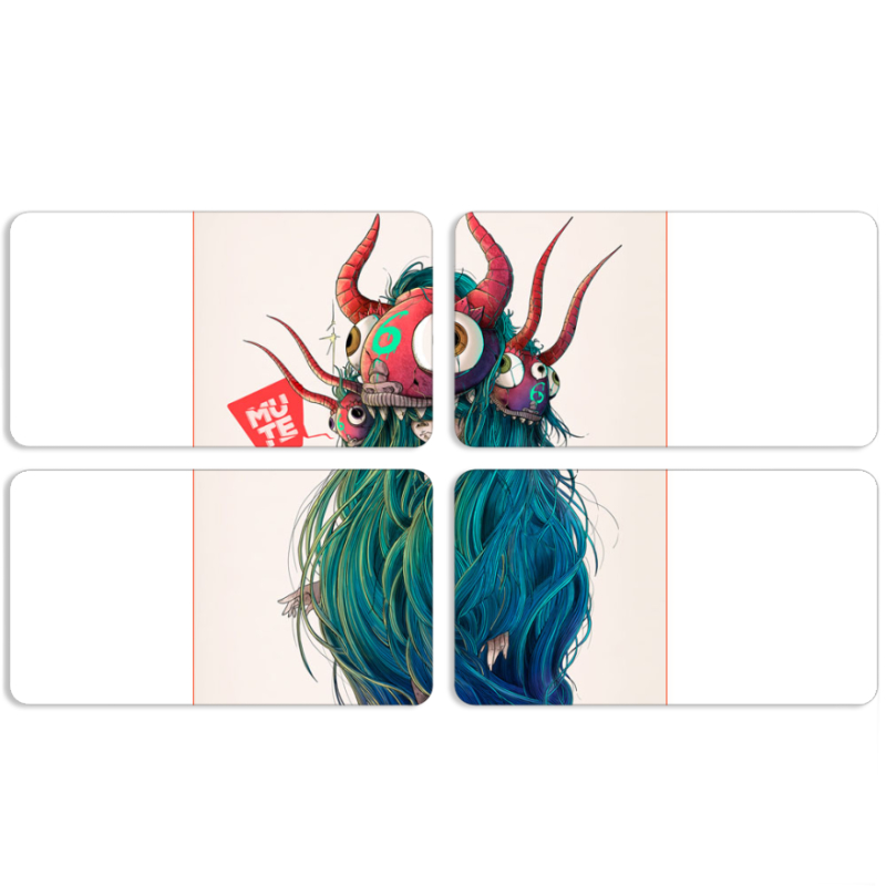 Магнитные фотопазлы 90 на 50 набор 4 штуки Monster Girl