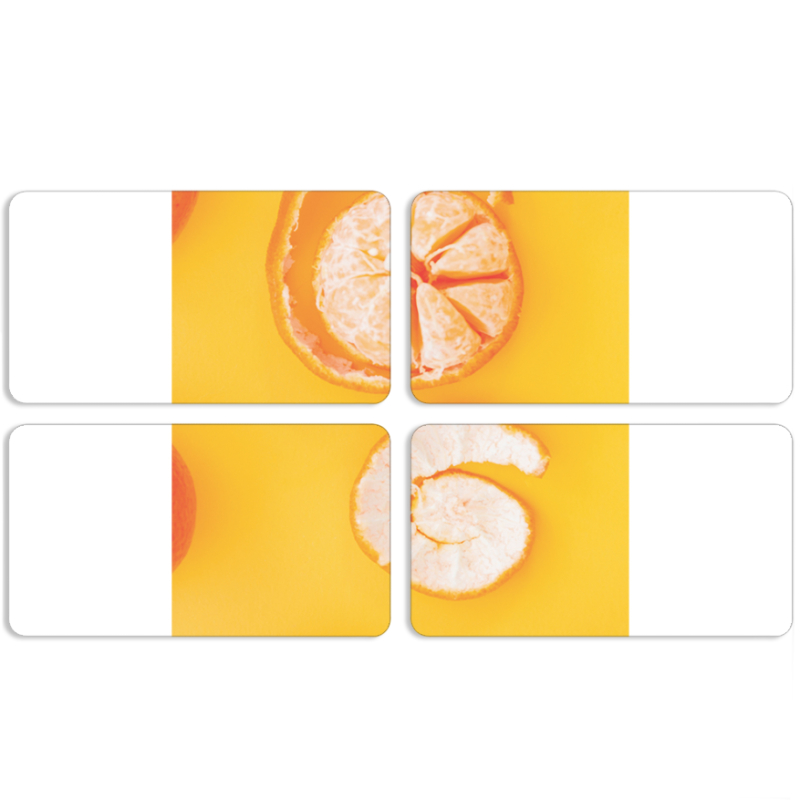 Магнитные фотопазлы 90 на 50 набор 4 штуки Yellow Mandarins