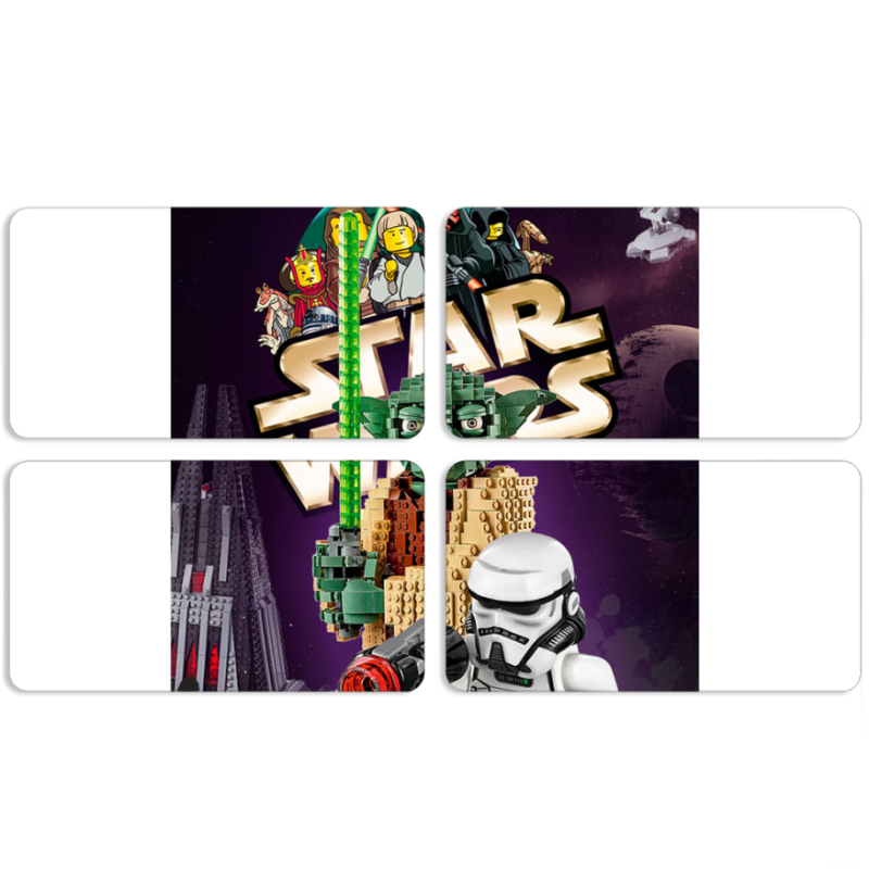 Магнитные фотопазлы 90 на 50 набор 4 штуки Lego StarWars