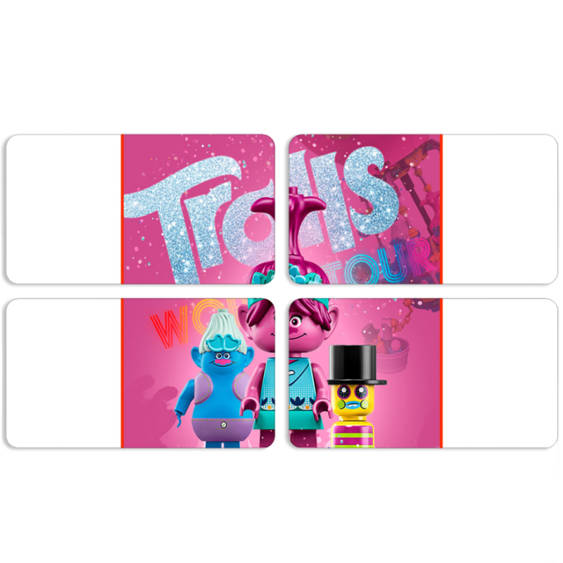 Магнитные фотопазлы 90 на 50 набор 4 штуки Lego Trolls
