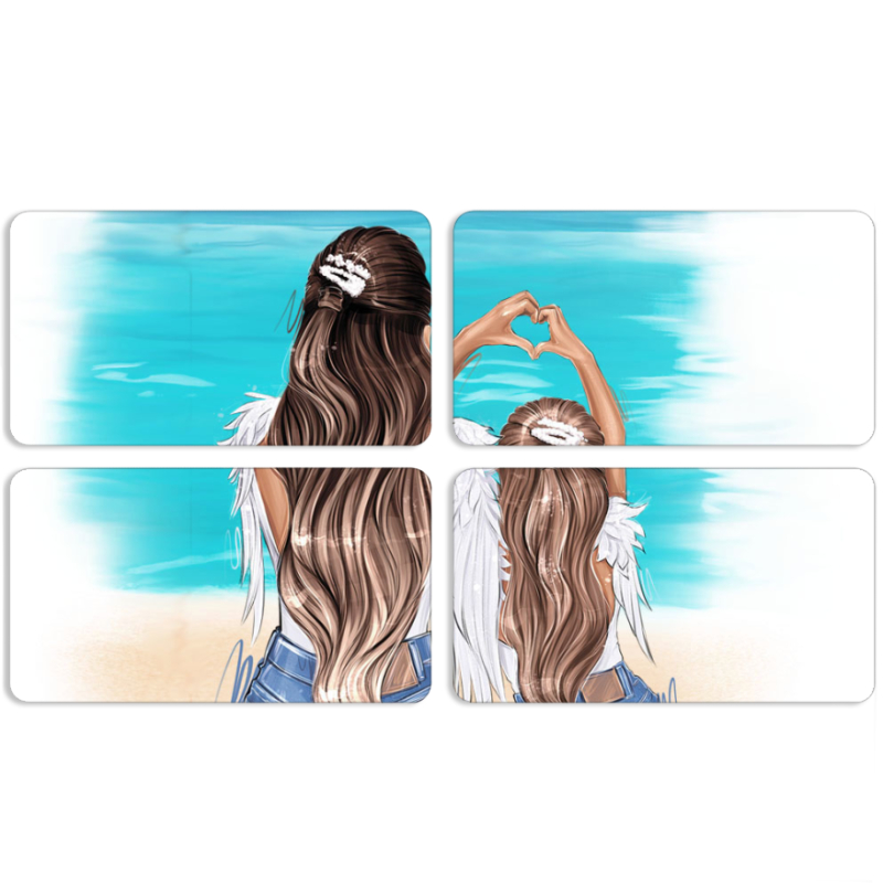 Магнитные фотопазлы 90 на 50 набор 4 штуки Family Vacation