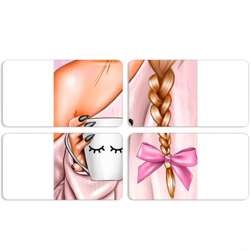 Магнитные фотопазлы 90 на 50 набор 4 штуки Morning Coffee