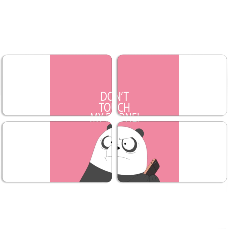 Магнитные фотопазлы 90 на 50 набор 4 штуки Dont Touch My Phone Panda