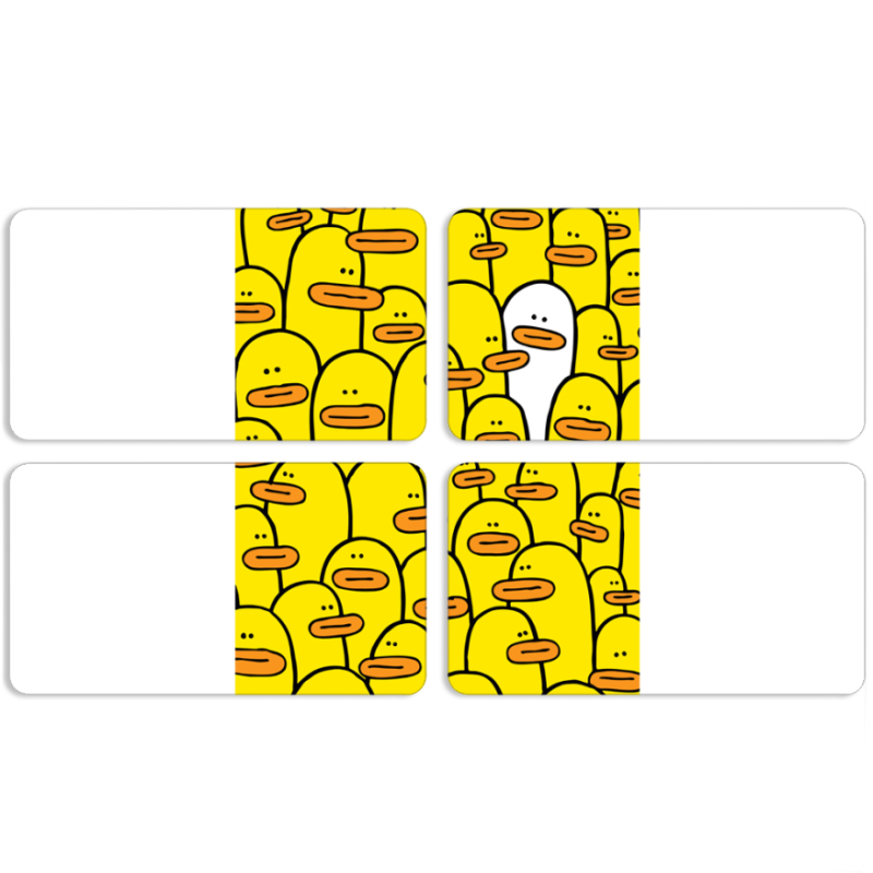 Магнитные фотопазлы 90 на 50 набор 4 штуки Yellow Ducklings