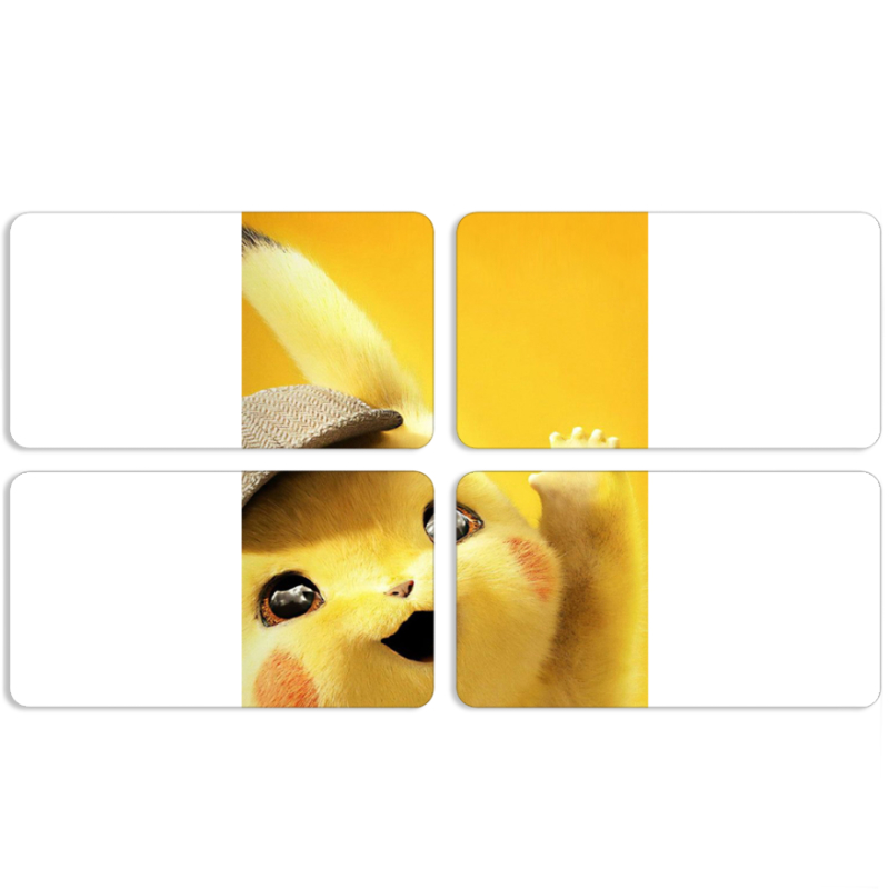 Магнитные фотопазлы 90 на 50 набор 4 штуки Pikachu