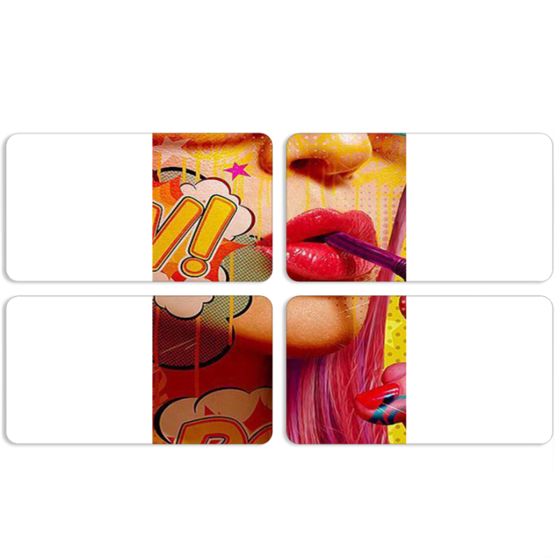 Магнитные фотопазлы 90 на 50 набор 4 штуки Yellow Girl Pop Art