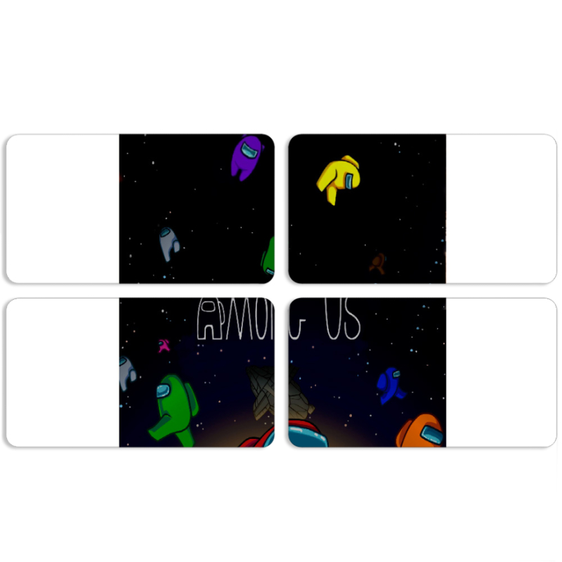 Магнитные фотопазлы 90 на 50 набор 4 штуки Among Us
