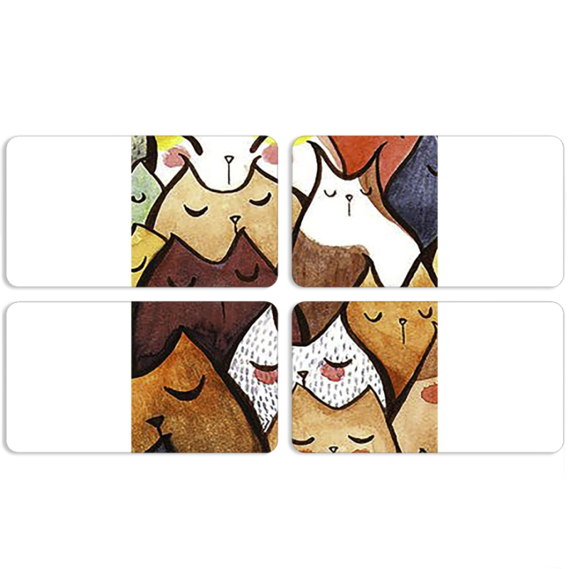 Магнитные фотопазлы 90 на 50 набор 4 штуки Sleepy Cats