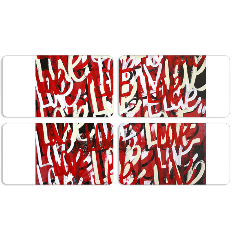 Магнитные фотопазлы 90 на 50 набор 4 штуки Love Graffiti