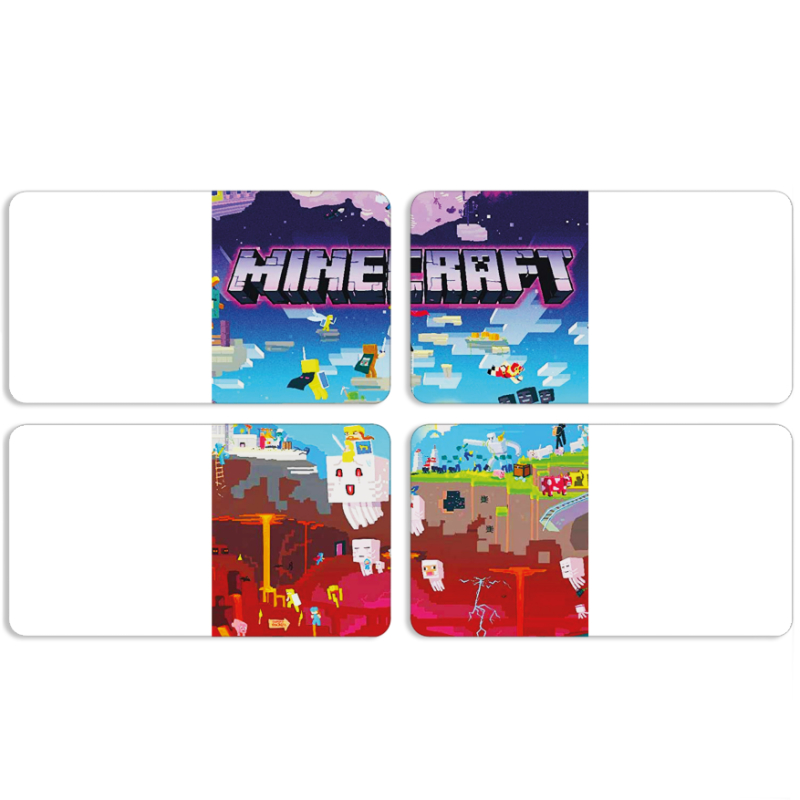 Магнитные фотопазлы 90 на 50 набор 4 штуки Minecraft World Beyond