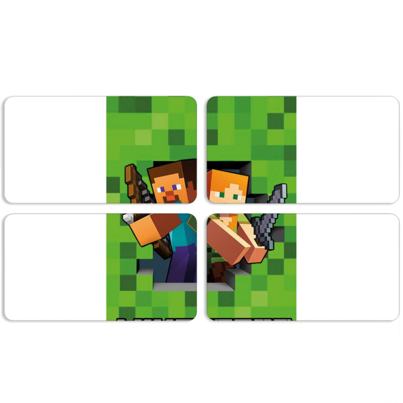 Магнитные фотопазлы 90 на 50 набор 4 штуки Майнкрафт Стів і Алекс