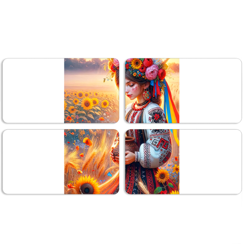 Магнитные фотопазлы 90 на 50 набор 4 штуки Сій добро