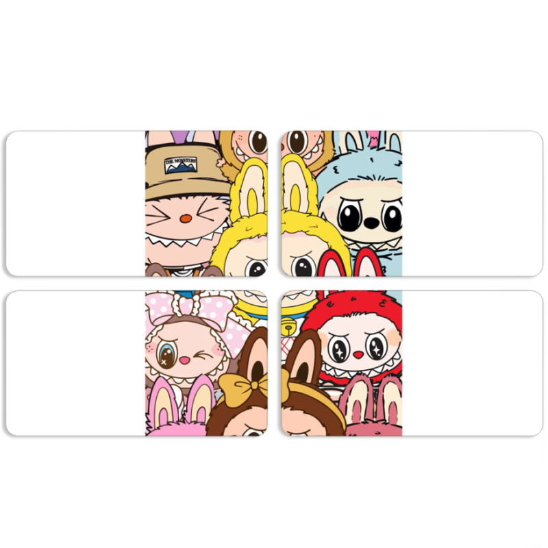 Магнитные фотопазлы 90 на 50 набор 4 штуки Labubu