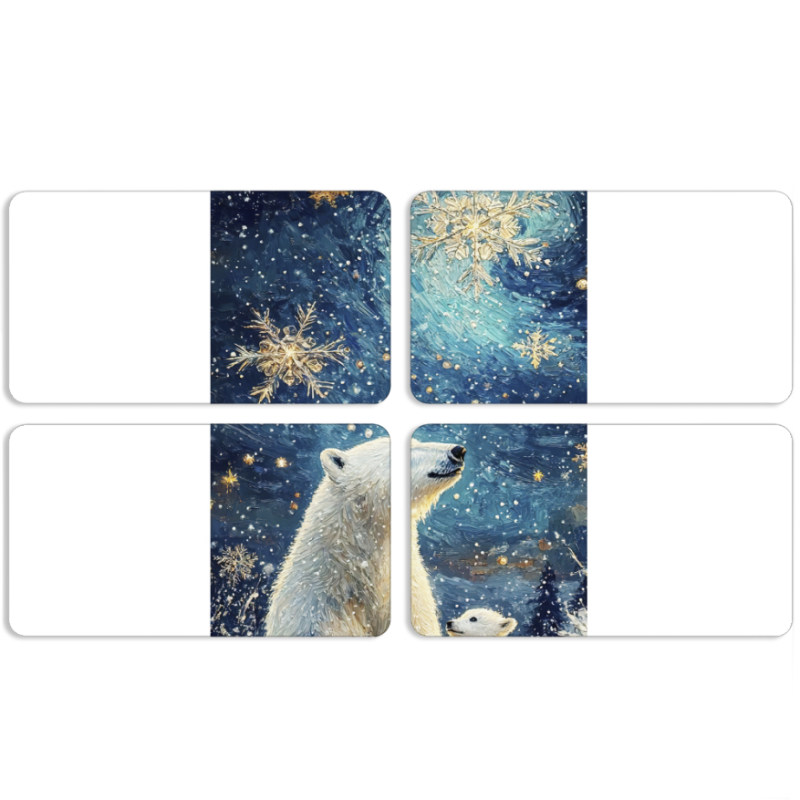 Магнитные фотопазлы 90 на 50 набор 4 штуки Північні ведмеді