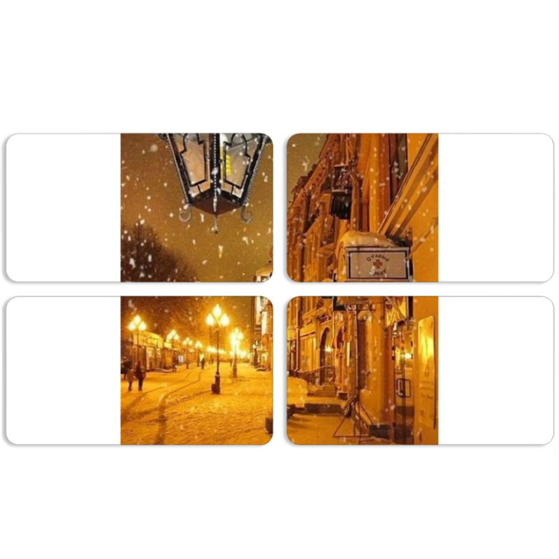 Магнитные фотопазлы 90 на 50 набор 4 штуки Night Street