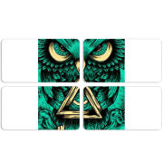 Магнитные фотопазлы 90 на 50 набор 4 штуки Masonic Owl