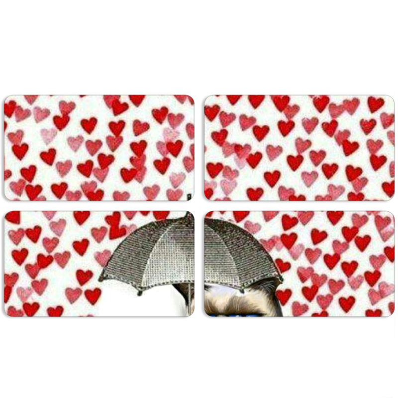 Магнитные фотопазлы 90 на 50 набор 4 штуки Raining Hearts